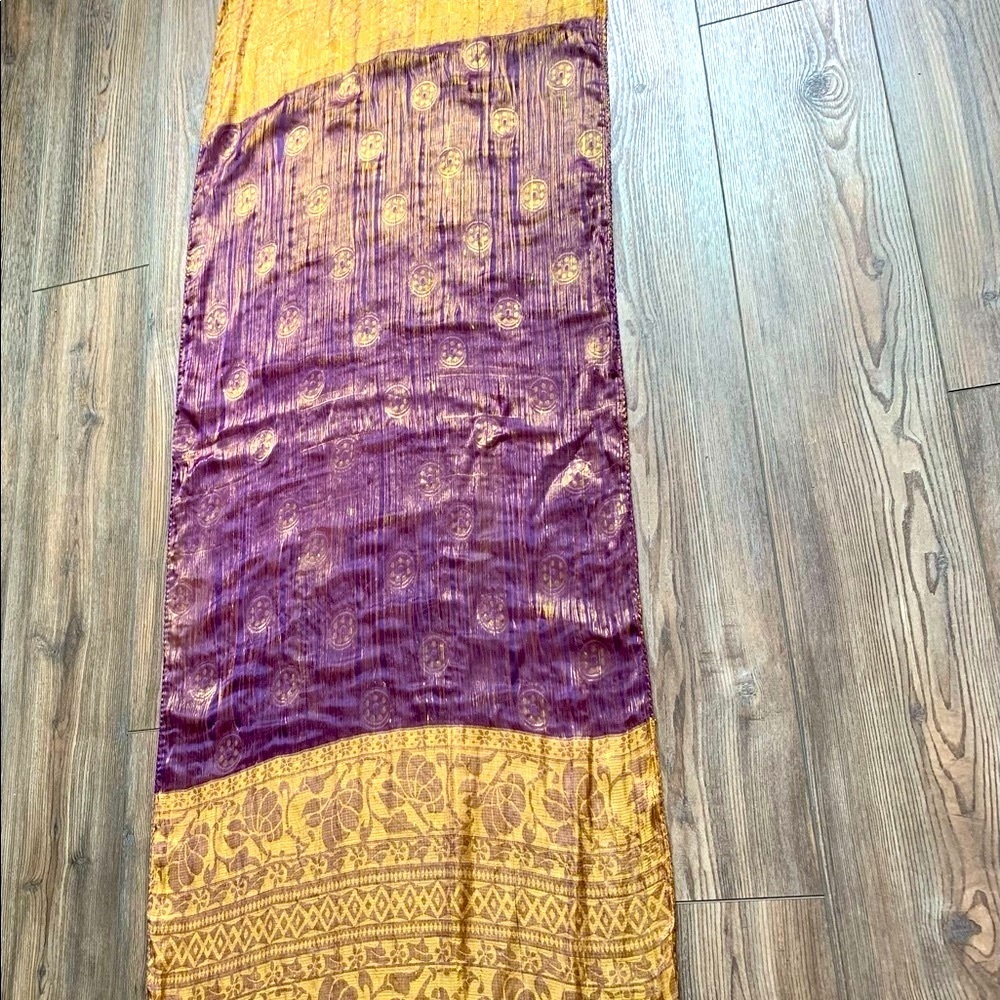 Elegant Purple and Gold Women's Scarf - Picture 2 of 5
